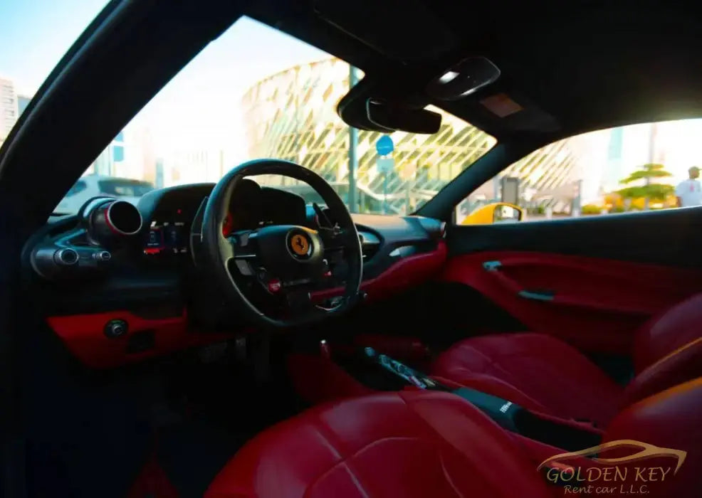 Dubai Airport Transfer - With Ferrari F8 Tributo 2022 - Golden Key Rent Car LLC