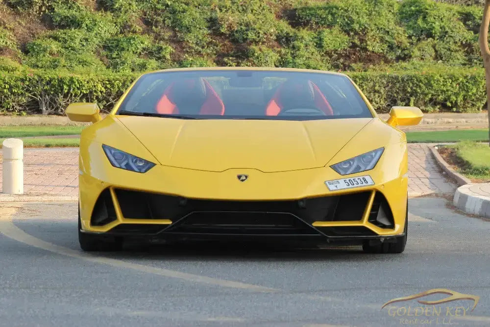 Dubai Airport Transfer - With Lamborghini Huracan Evo Spyder 2023 - Golden Key Rent Car LLC