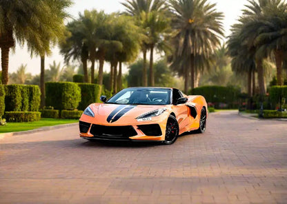 Rent Corvette Orange 2025 Golden Key Rent Car LLC
