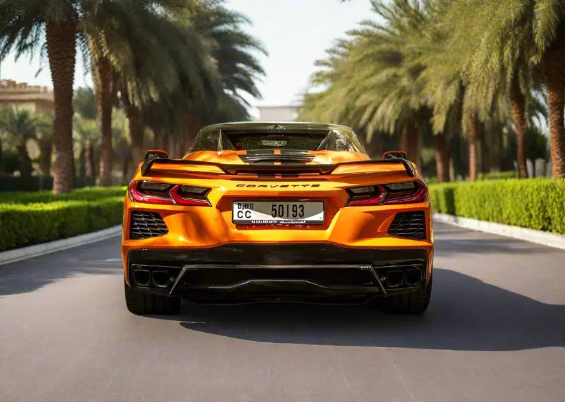 Rent Corvette Orange 2025 Golden Key Rent Car LLC