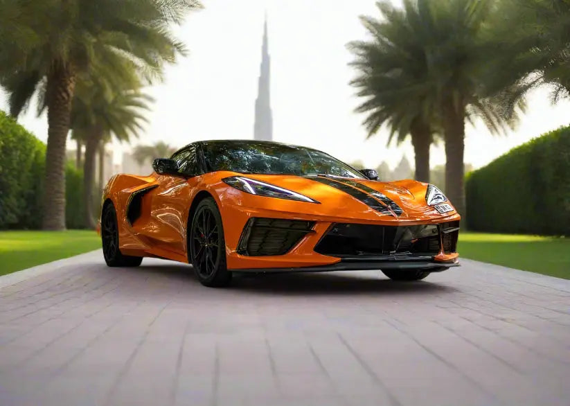 Rent Corvette Orange 2025 Golden Key Rent Car LLC