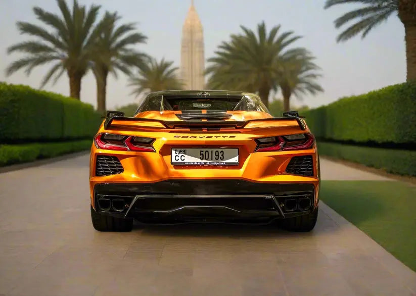 Rent Corvette Orange 2025 Golden Key Rent Car LLC